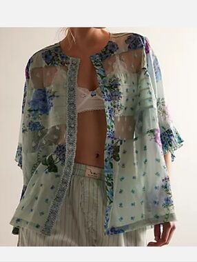 Free People Intimately Hey Lover Printed Shirt Nwt